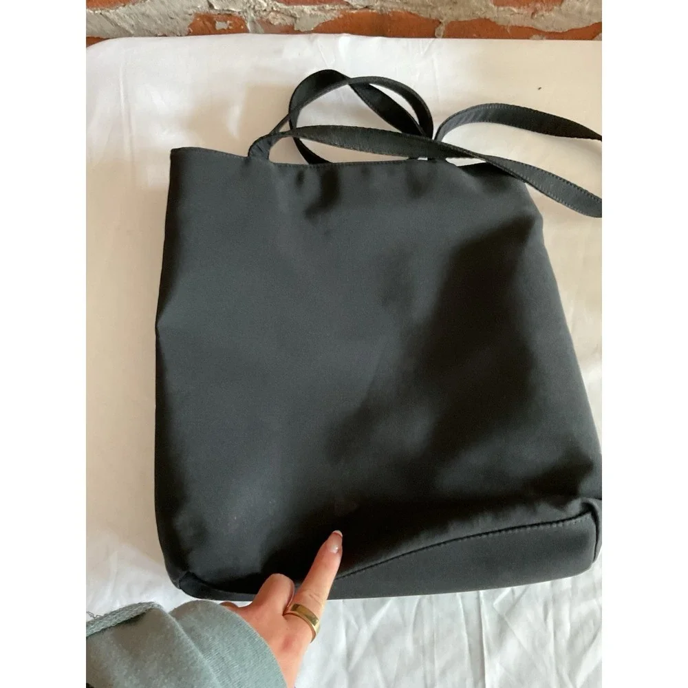 Hobo International Vintage Black Multi-Compartment Nylon Organizer Tote Bag Y2K